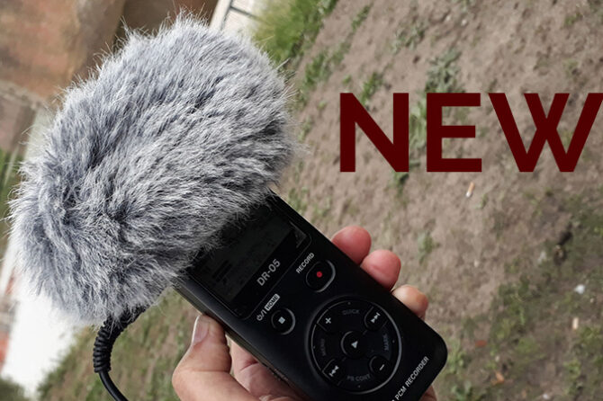Podcast recording device and text 'News'