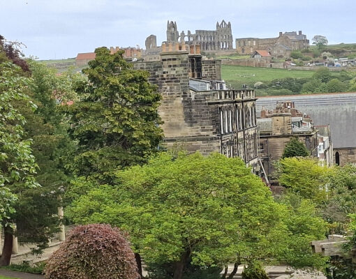 Pannett Park view on Whitby Abbey