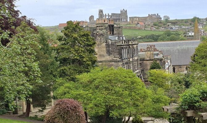 Pannett Park view on Whitby Abbey