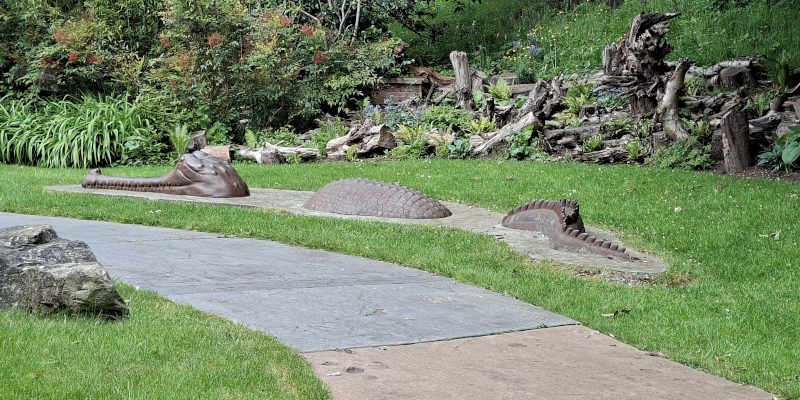 Jurassic Garden, pathway through the past, Pannett Park, Whitby