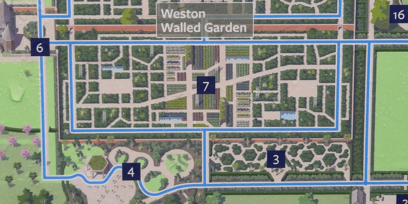 RHS Garden Bridgewater: plattegrond van de Kitchen garden