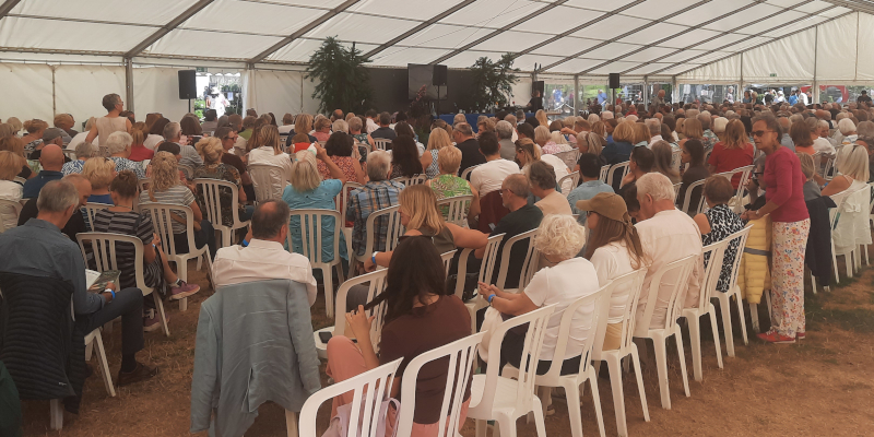 Audience in marquee