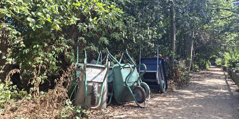 Wheelbarrows in Camley Street Natural Park